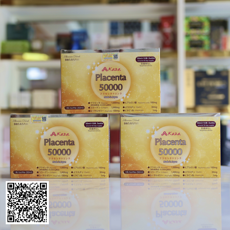 Nước Uống Trắng Da Trị Nám Kaza Placenta 50000mg Nhật Bản Liệu Trình 30 Ngày