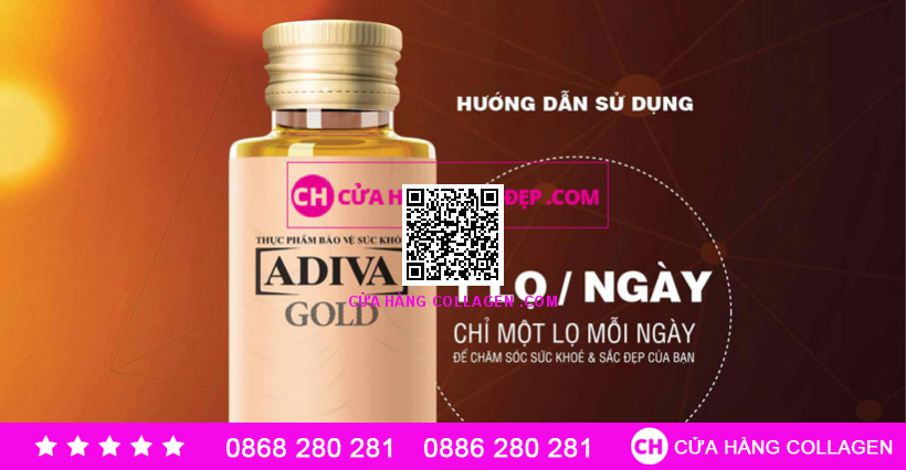 Collagen Adiva Gold Ngăn Ngừa Lão Hóa Giảm Khô Sạm Da