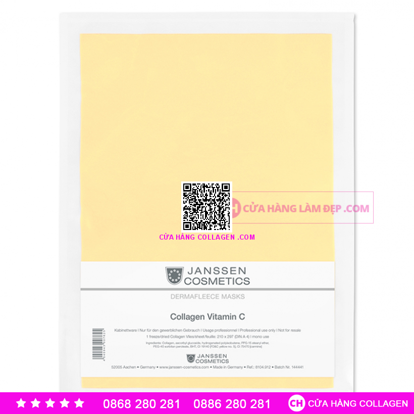 Mặt Nạ Collagen Vitamin C Cho Da Lão Hóa Janssen Dermafleece Masks Collagen Vitamin C