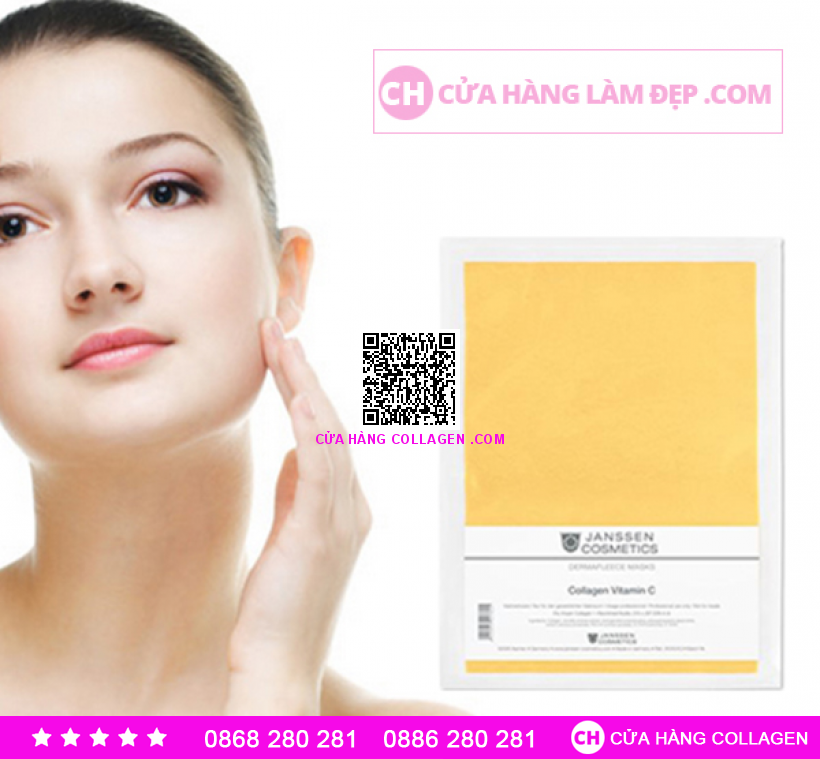 Mặt Nạ Collagen Vitamin C Cho Da Lão Hóa Janssen Dermafleece Masks Collagen Vitamin C