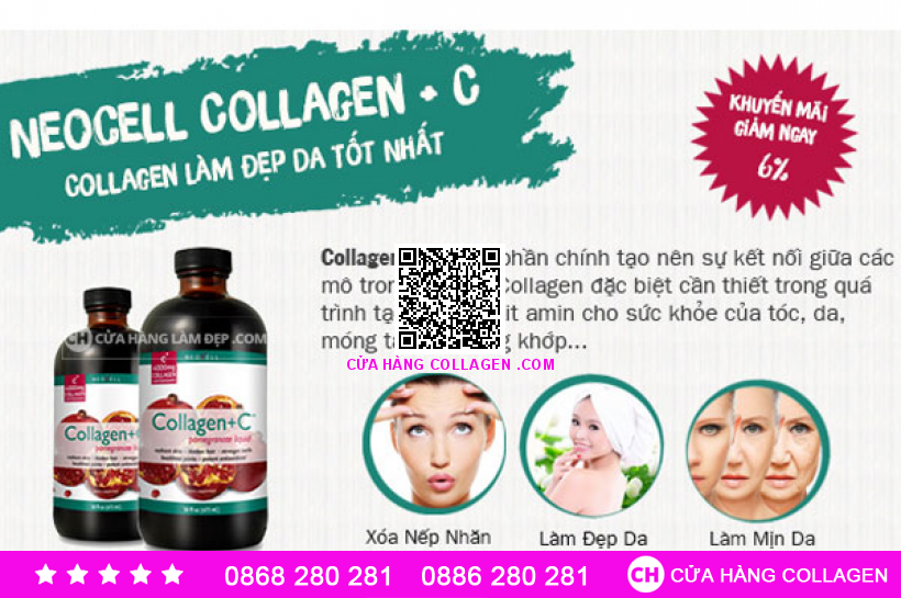 Nước Collagen Chiết Xuất Từ Quả Lựu - Neocell Collagen + C Pomegranatr Liquid 16 Oz (473ml)