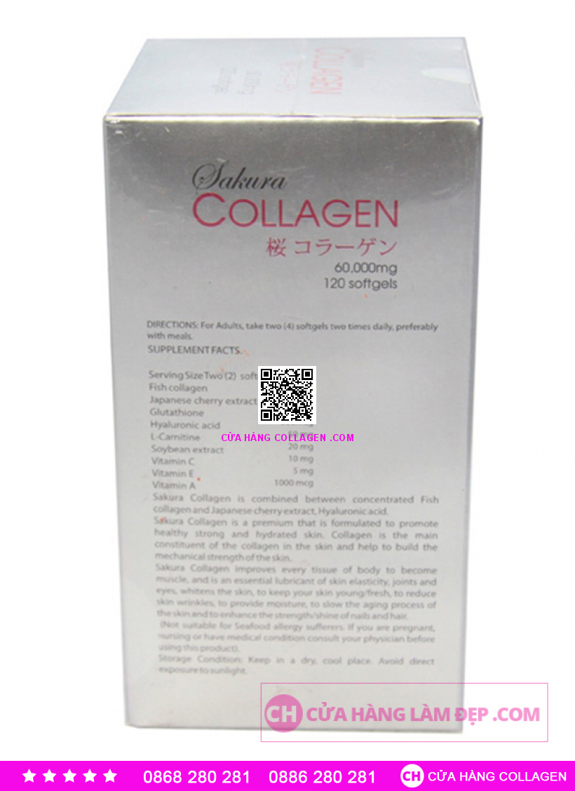Viên Uống Collagen Sakura Nhật Bản 120 viên
