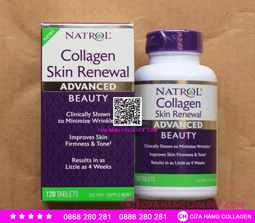 Viên Uống Natrol Collagen Skin Renewal 120 viên